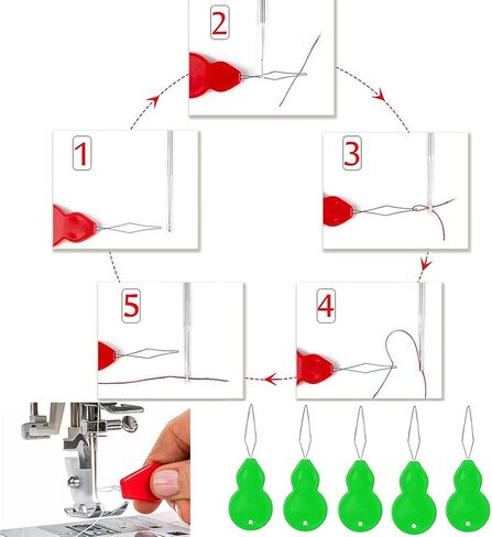 Needle Threader Sewing 20 Pieces Set, Embroidery Cross Stitch Stainless Steel Hook Needle Threader Large Eye Needles Hand DIY Drawstring Flat Plastic Threaders for Sports Pants Shorts Jackets in Kuwait