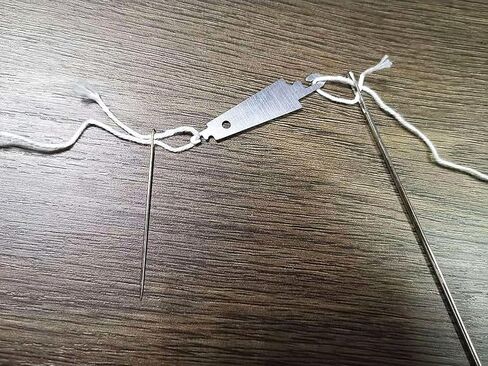 Needle Threader Sewing 20 Pieces Set, Embroidery Cross Stitch Stainless Steel Hook Needle Threader Large Eye Needles Hand DIY Drawstring Flat Plastic Threaders for Sports Pants Shorts Jackets in Kuwait