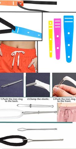 Needle Threader Sewing 20 Pieces Set, Embroidery Cross Stitch Stainless Steel Hook Needle Threader Large Eye Needles Hand DIY Drawstring Flat Plastic Threaders for Sports Pants Shorts Jackets in Kuwait