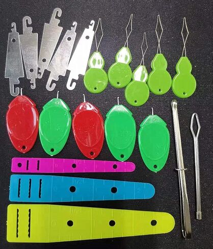 Needle Threader Sewing 20 Pieces Set, Embroidery Cross Stitch Stainless Steel Hook Needle Threader Large Eye Needles Hand DIY Drawstring Flat Plastic Threaders for Sports Pants Shorts Jackets in Kuwait