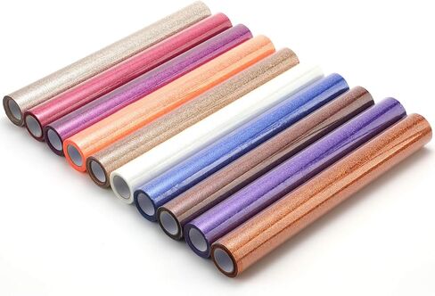 لفة لامعة من الفينيل لنقل الحرارة للقمصان مقاس 12 × 5 أقدام (10 قطع) in Kuwait