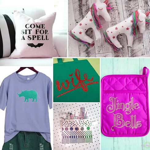 لفة لامعة من الفينيل لنقل الحرارة للقمصان مقاس 12 × 5 أقدام (10 قطع) in Kuwait