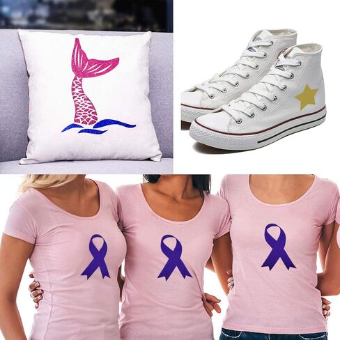 لفة لامعة من الفينيل لنقل الحرارة للقمصان مقاس 12 × 5 أقدام (10 قطع) in Kuwait