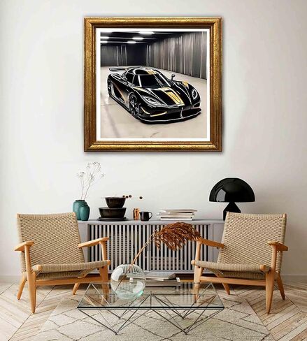 Jungobiu 5D الماس اللوحة مجموعات الأسود سباق السيارات، DIY الماس الفن مجموعات السيارات الطلاء مع الماس الحفر جولة كاملة كريستال حجر الراين التطريز للمنزل مكتب الجدار الديكور 12X12 بوصة in Kuwait