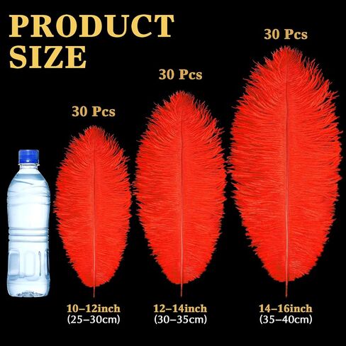 Maitys 90 Pcs Natural Ostrich Feathers Large Plumes,White in Kuwait