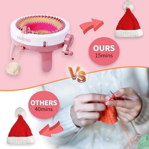 Wokohoomer Knitting Machine 48 Needles, Crochet Machine, Smart Knitting Board Rotating Double Knit Loom Machine, Weaving Loom Machine Kit, DIY Knit Loom Machine Kit for Hat, Scarves, Gloves, Socks in Kuwait