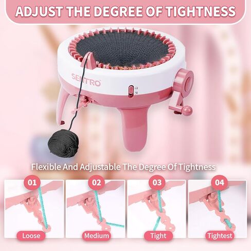 Wokohoomer Knitting Machine 48 Needles, Crochet Machine, Smart Knitting Board Rotating Double Knit Loom Machine, Weaving Loom Machine Kit, DIY Knit Loom Machine Kit for Hat, Scarves, Gloves, Socks in Kuwait