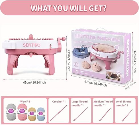 Wokohoomer Knitting Machine 48 Needles, Crochet Machine, Smart Knitting Board Rotating Double Knit Loom Machine, Weaving Loom Machine Kit, DIY Knit Loom Machine Kit for Hat, Scarves, Gloves, Socks in Kuwait