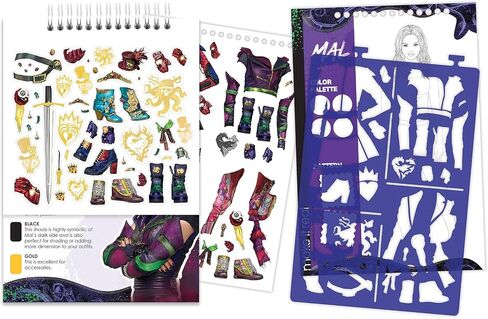 Make It Real - Disney Descendants 3 Sketchbook. Fashion Design Drawing and Coloring Book for Girls. Includes Evie and Descendants 3 Sketch Pages, Stencils, Stickers, and Design Guide in Saudi Arabia