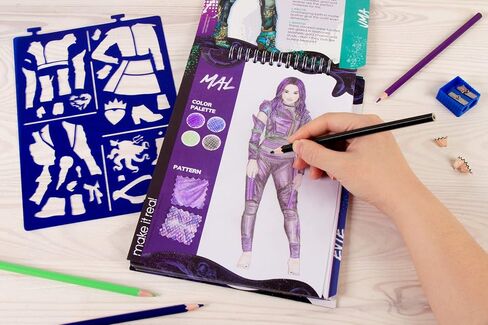 Make It Real - Disney Descendants 3 Sketchbook. Fashion Design Drawing and Coloring Book for Girls. Includes Evie and Descendants 3 Sketch Pages, Stencils, Stickers, and Design Guide in Saudi Arabia