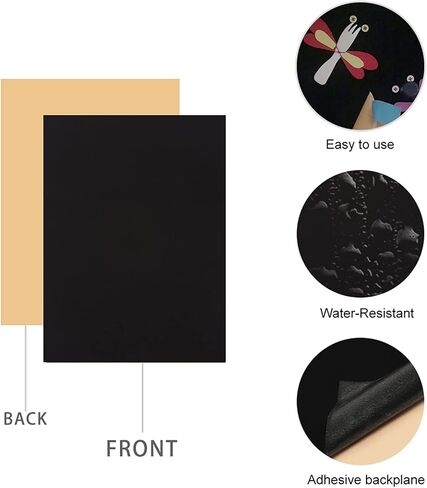 YaoHui 3PCS Self Adhesive Felt Sheet, Felt Sheets with Adhesive Backing, Peel and Stick Felt Sheets Adhesive Backed, A4 Size Felt Adhesive Sheet (8.3" x 11.8", Black) in Saudi Arabia