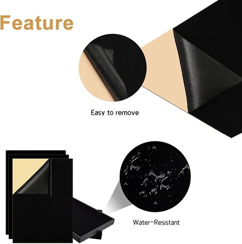 YaoHui 3PCS Self Adhesive Felt Sheet, Felt Sheets with Adhesive Backing, Peel and Stick Felt Sheets Adhesive Backed, A4 Size Felt Adhesive Sheet (8.3" x 11.8", Black) in Saudi Arabia