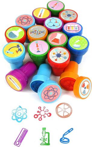 TINYMILLS 24 Pcs Science Party Stampers for Kids Science Party Favors Pinata Fillers Carnival Prizes Classroom Rewards in Saudi Arabia