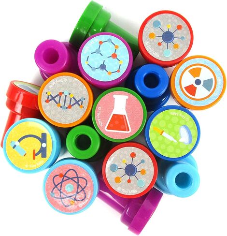 TINYMILLS 24 Pcs Science Party Stampers for Kids Science Party Favors Pinata Fillers Carnival Prizes Classroom Rewards in Saudi Arabia