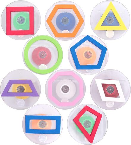 READY 2 LEARN CE6736 LEARN Giant Stampers - Geometric Shapes - Outlines - Set of 10 - Easy to Hold Foam Stamps for Kids - Arts and Crafts Stamps for Displays, Posters, Signs and DIY Projects in Saudi Arabia