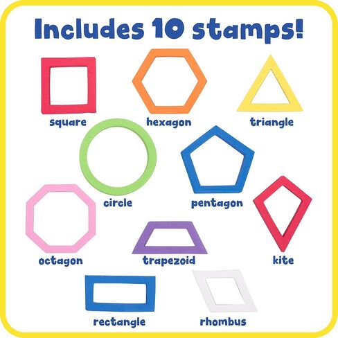 READY 2 LEARN CE6736 LEARN Giant Stampers - Geometric Shapes - Outlines - Set of 10 - Easy to Hold Foam Stamps for Kids - Arts and Crafts Stamps for Displays, Posters, Signs and DIY Projects in Saudi Arabia