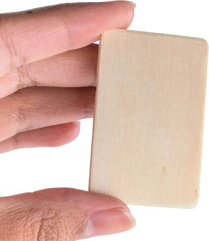 50 Pack Unfinished Natural Wood Rectangle Blank Pieces Wooden Tags Slices for Arts & Crafts, Painting DIY Decorations, Embellish, Burning & Staining (2.08" x 1.37" inches, 3mm) in Saudi Arabia