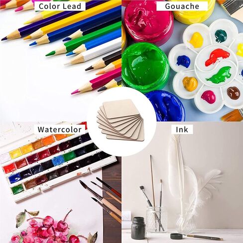 60 قطعة 4 × 4 انش قطع خشبية غير مكتملة مربعات خشبية فارغة 3 ملم مربعات خشبية رقيقة للرسم والنحت وتزيين الجدران in Kuwait