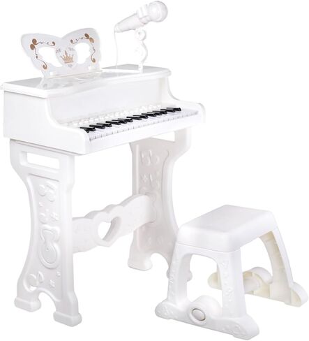 ألعاب لوحة مفاتيح البيانو ColorSavvy 37 مفتاحًا للفتيات، آلة موسيقية إلكترونية مع ميكروفون، أصوات وأضواء متعددة، مقعد، ألعاب تعلم البيانو التعليمية للأطفال بعمر 3 سنوات فما فوق (وردي) (وردي) in Kuwait