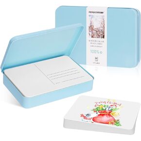 بطاقات بريدية بألوان مائية، 24 ورقة مقاس 4 × 6 بوصات ورق ألوان مائية فارغ 140 رطل (300 جرامًا للمتر المربع)، بطاقات ألوان مائية فارغة، لوازم ألوان مائية لوازم فنية للبالغين، ملاحظات شكر، دعوات، بطاقات تهنئة in Kuwait