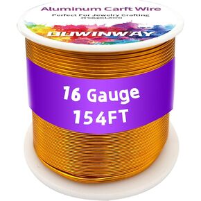 16Gauge Silver Aluminum Crafts Wire 154FT, for Jewelry Crafting, Gemstone Metal Coiling, Sculpting, Armature, Jewelry Making Beading Floral Soft DIY Metal Craft Art Wires Colored and Soft in Saudi Arabia
