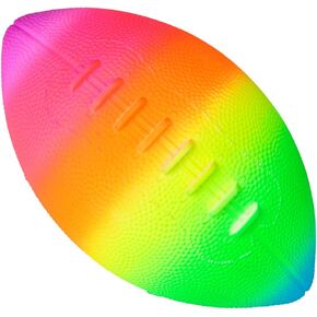 كرة قدم قابلة للنفخ بألوان قوس قزح مقاس 22.86 سم للأطفال - لون نيون ساطع - لعمر 3 سنوات فما فوق. in Kuwait