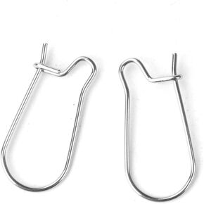 JGFinds Stainless Steel Ear Wire Hooks, 48 Pack Earring Findings, Secure Lock Kidney Wires - Teardrop Dangle 3/4 Inch in Kuwait