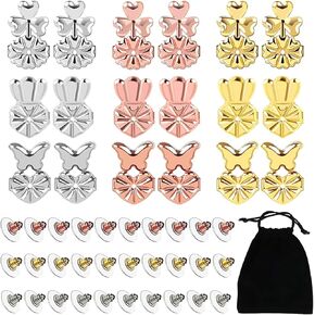 SANNIX 9 Pairs Earring Lifters, Earring Backs Lifter for Droopy Ears, Adjustable Hypoallergenic Earring Secure Backs for Heavy Earring(3 Silver + 3 gold + 3 rose gold) in Kuwait