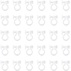 arricraft 100 Pcs 2 Sizes Clear Plastic Clip-on Earring Converter Component Fit for 3mm Rhinestone 11x8x3mm and 11x9x3.5mm for Non Pierced Ears(2 Styles)