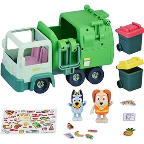 Bluey Garbage Truck - 2.5", Bingo, and Bin Man poseable Figures with Playset | Amazon Exclusive