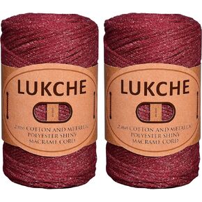 2mm Cotton Sparkle Macrame Cord 224 Yards, Colorful Crochet Macrame Cord for Wall Hangings, Bags, Plant Holders, Carpets, Polypropylene Supplies (Army Green, 1 Skein) in Kuwait