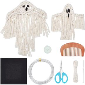 FREEBLOSS 3 Set DIY Macrame Wall Hanging Kit Bat Macrame Kit for Beginners Bat Wall Hanging Ornaments with Step by Step Tutorial