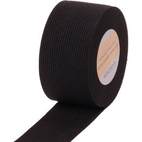 COTOWIN 1.5-inch Wide Black Knit Heavy Stretch High Elasticity Elastic Band, 5 Yards