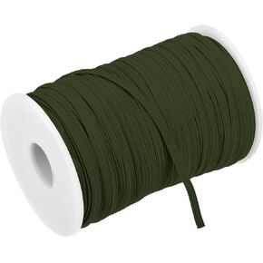 MECCANIXITY Flat Elastic Cord for Sewing 1/8 inch 3mm 109 Yards Knit Heavy Stretch Strap Cord Spool for Crafts DIY Army Green
