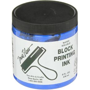 Sax 461918 True Flow Water Soluble Block Printing Ink - 8 Ounce Jar - Blue in Saudi Arabia