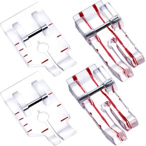 PAGOW 4pcs 1/4" (Quarter Inch) Sewing Machine Presser Foot, Sewing Machine Accessories Fit for Low Shank Sewing Machine (2 Styles)