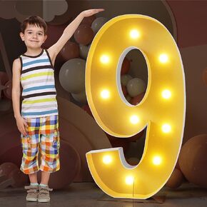 4FT Marquee Light Up Numbers Mosaic Large Numbers 0 Balloon Frame for Birthday Party Wedding Backdrop Decoration Anniversary Baby Shower Decor Pre-Cut Big Foam Board with Acrylic Plate Base