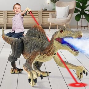 Mini Tudou Remote Control Dinosaur Toys,RC Walking Robotic Dinosaur Toy w/Light Chasing Remote Control,Auto Spraying and Roaring,Jurassic Spinosaurus Dinosaur Toys for Kids Boys 4 5 6 7 8-12 Year Old