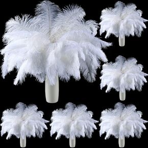 120 Pcs Ostrich Feathers for Centerpieces: 10-12 Inches (25-30cm) Black Ostrich Feathers Bulk, Large Feathers for Centerpieces, Table, Flower Arrangement and Home Decoration (120 Pcs, Black) in Kuwait