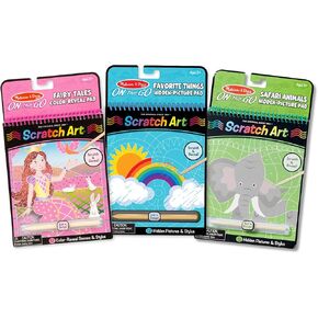 Melissa & Doug On the Go Scratch Art Activity Books Set - Fairy Tales, Favorite Things, Safari Animals in Kuwait
