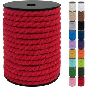 JeogYong 8mm Macrame Cord, 131 Feet Natural Cotton Macrame Rope Yarn, 3 Strand Twisted Cotton Cord, Macrame String for Crafts Wall Hanging Plant Hangers Gift Wrapping Decorations (Army Green)