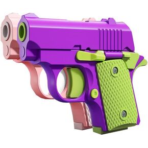 Easter Basket Stuffers,1911 3D Printed Small Pistol Toys, Stress Relief Pistol Toys for Adults, Suitable for Relieving ADHD, Anxiety,Easter Fillers Easter Gifts for Boys(Purple&Green)