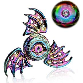 Phoenix Cool Fidget Hand Spinners Dragon Wing Finger Spinner Metal Focus Stainless Steel Fingertip Gyro Stress Relief Spiral Twister Toy Party Favors Birthday Gift for Kids Adults(Rainbow)