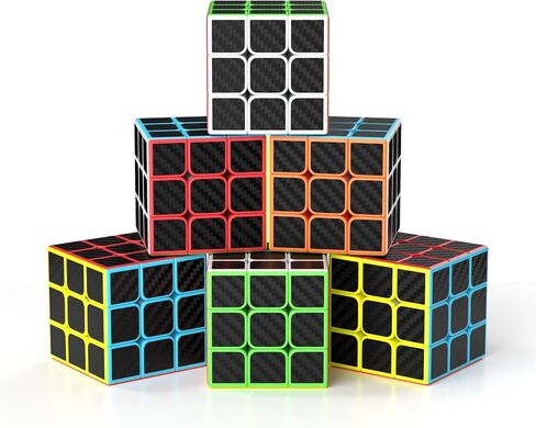 مجموعة مكعبات سرعة Vdealen 3x3x3، 6 عبوات مكعبات سرعة كبيرة احترافية بدون ملصقات، مجموعة مكعبات أحجية للحفلات هدية رائعة لألعاب الذكاء للأطفال والمراهقين والبالغين in Kuwait