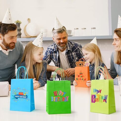 40 قطعة من حقائب هدايا الحفلات الورقية من كرافت، 10 ألوان من حقائب الهدايا الصغيرة بمقابض، حقائب هدايا لحفلات الأطفال، والاحتفالات، وحفلات استقبال المولود الجديد، وأعياد الميلاد، والحرف اليدوية، ومستلزمات الحفلات in Kuwait