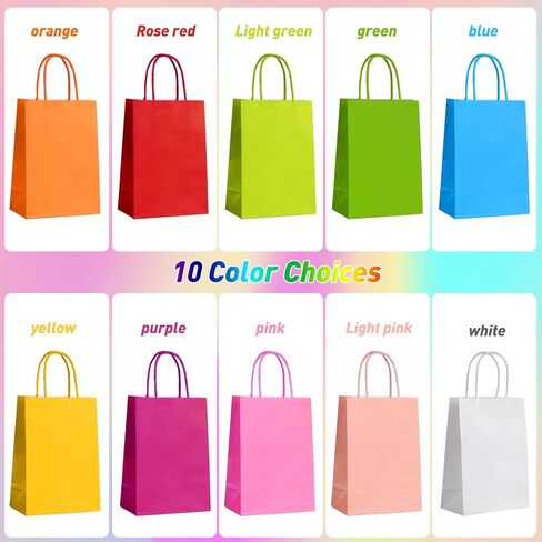 40 قطعة من حقائب هدايا الحفلات الورقية من كرافت، 10 ألوان من حقائب الهدايا الصغيرة بمقابض، حقائب هدايا لحفلات الأطفال، والاحتفالات، وحفلات استقبال المولود الجديد، وأعياد الميلاد، والحرف اليدوية، ومستلزمات الحفلات in Kuwait