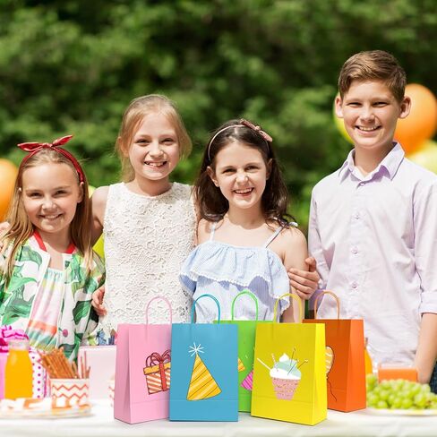 40 قطعة من حقائب هدايا الحفلات الورقية من كرافت، 10 ألوان من حقائب الهدايا الصغيرة بمقابض، حقائب هدايا لحفلات الأطفال، والاحتفالات، وحفلات استقبال المولود الجديد، وأعياد الميلاد، والحرف اليدوية، ومستلزمات الحفلات in Kuwait