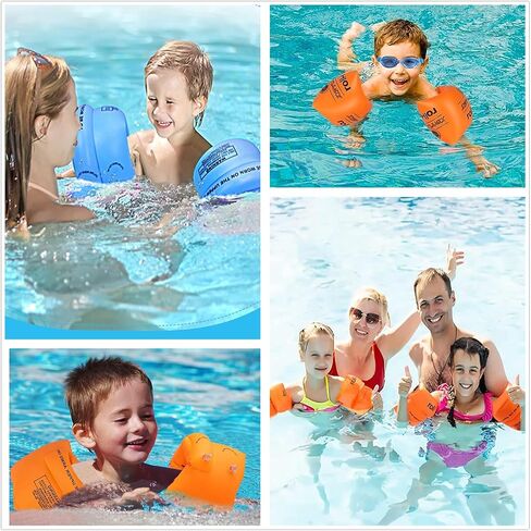 FOYOCER Arm Floaties for Kids 3-5 Swim Arm Bands Floater Sleeves 8PCS Pool Floats Set Includes PVC Inflatable Toddler Floaties Anti-Fog Swimming Goggles Swimming Cap Air Pump and Drawstring Backpack in Saudi Arabia