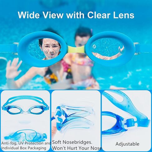 FOYOCER Arm Floaties for Kids 3-5 Swim Arm Bands Floater Sleeves 8PCS Pool Floats Set Includes PVC Inflatable Toddler Floaties Anti-Fog Swimming Goggles Swimming Cap Air Pump and Drawstring Backpack in Saudi Arabia