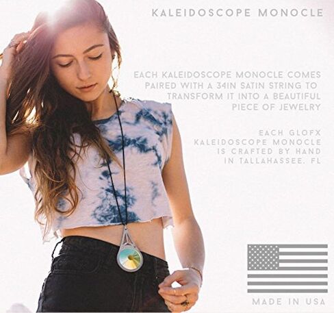 قلادة GloFX Kaleidscope Crystal Monocle وعدسة الكاميرا الحيود الكسوري ثلاثي الأبعاد in Kuwait